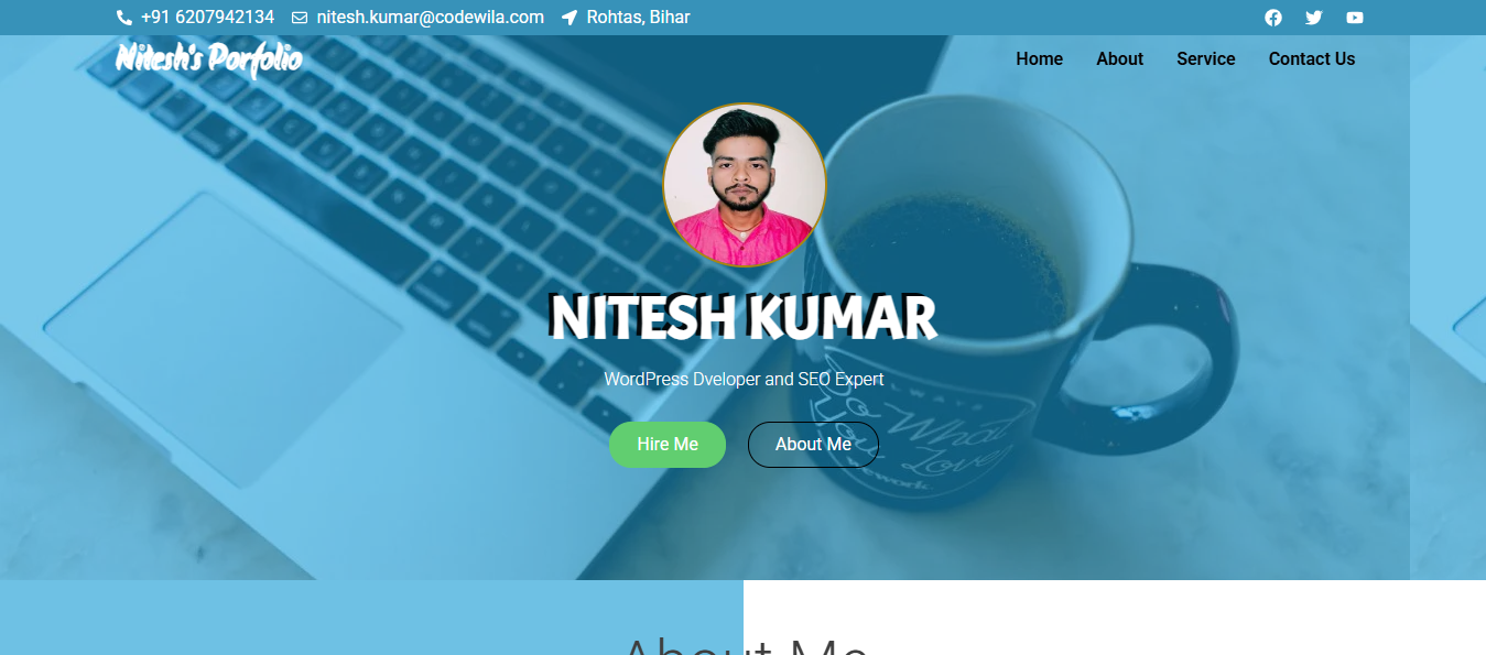 single page portfolio